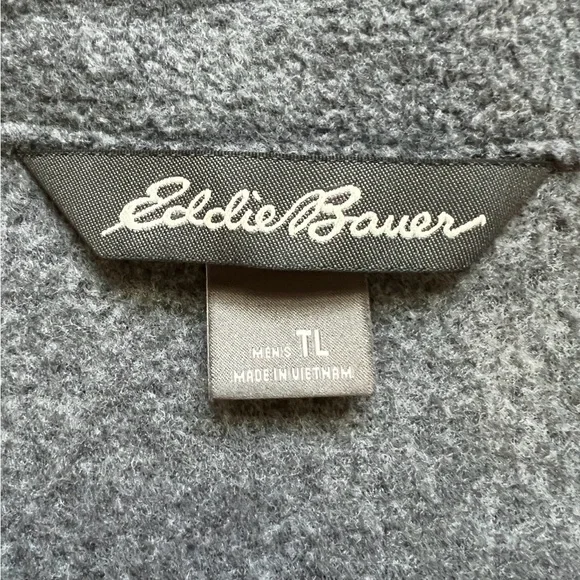 Eddie Bauer Fleece Vest Men’s Tall Large Gray Full Zip - Picture 5 of 9